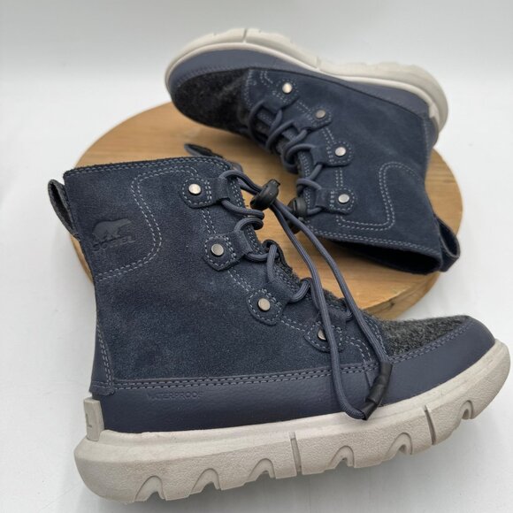 SOREL EXPLORER WATERPROOF LACE-UP INSULATED BOOTS IN INDIA INK NWT KIDS SIZE 13 - Picture 10 of 12